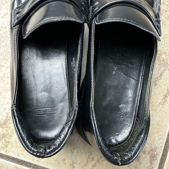 Coach Leather Loafers Classic Sleek Black Women’s Size 36 Square Toe Modest Chic - Picture 8 of 11